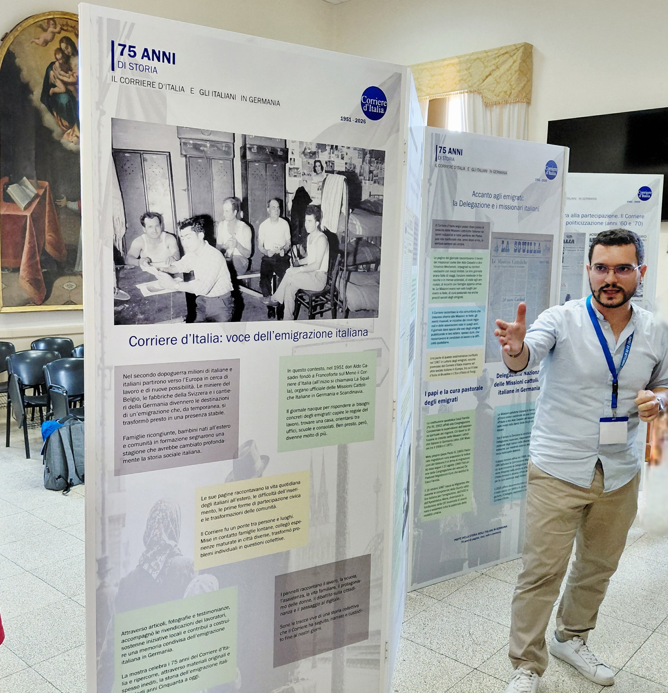 Mostra “Corriere d’Italia – 75 anni di storia, memoria e futuro”, curata dal dott. Francesco Vizzarri (c) MCI Saar Mostra “Corriere d’Italia – 75 anni di storia, memoria e futuro”, curata dal dott. Francesco Vizzarri